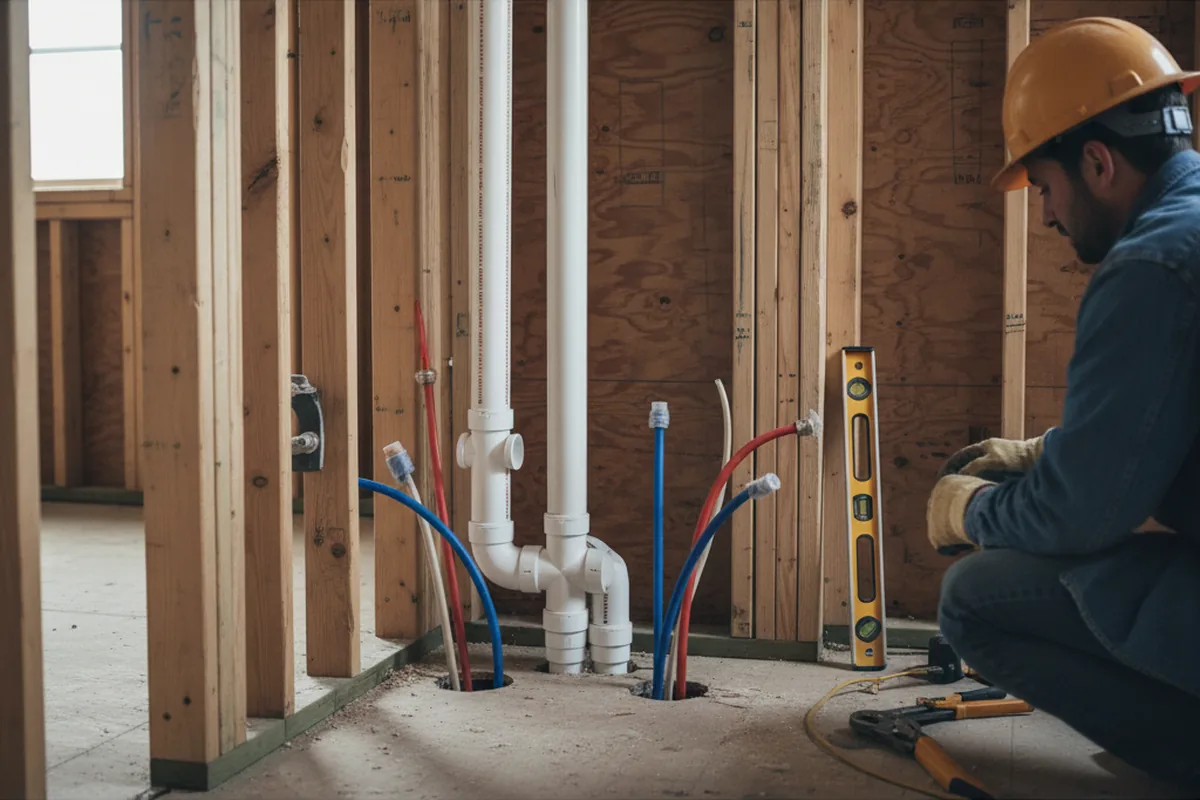 Drain and supply rough-in during Drain Cleaning in Wagoner